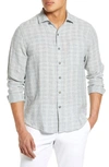 Tommy Bahama Ventana Plaid Linen Button-up Shirt In Carbon Grey