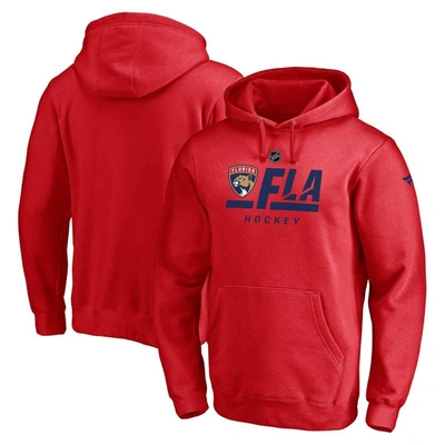 Fanatics Branded Red Florida Panthers Authentic Pro Secondary Logo Pullover Hoodie