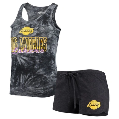 Concepts Sport Women's  Charcoal Los Angeles Lakers Billboard Tank Top And Shorts Sleep Set