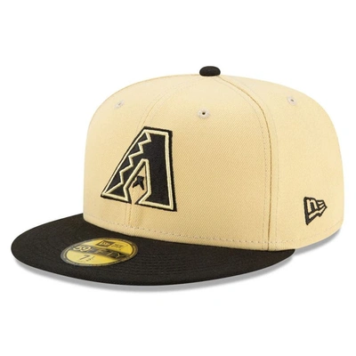New Era Men's  Sand, Black Arizona Diamondbacks 2021 City Connect 59fifty Fitted Hat In Gold