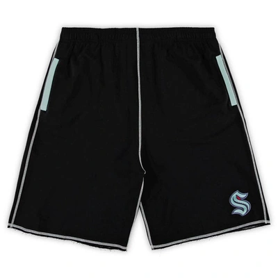 Profile Men's Black Seattle Kraken Big And Tall French Terry Shorts