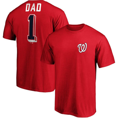 Fanatics Branded Red Washington Nationals Number One Dad Team T-shirt