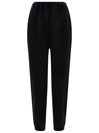 Aries Logo Printed Elasticated Waistband Jogging Trousers In Black