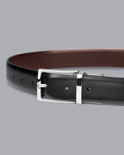 Charles Tyrwhitt Reversible Made In England Leather Belt In Black