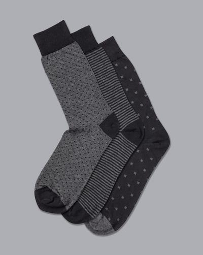 Charles Tyrwhitt Cotton Rich 3 Pack Socks In Black