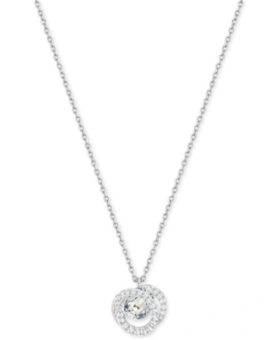 Swarovski Generation Silver-tone Spiral Crystal Pendant Necklace