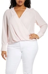 Halogen Cross Front Blouse In Pink Chalk