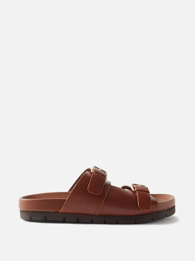 Grenson Brown Florin Buckled Leather Sandals
