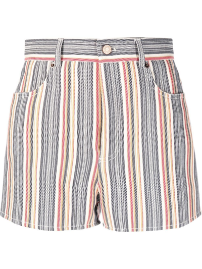 See By Chloé Jacquard-striped Cotton-twill Shorts In Multicolor
