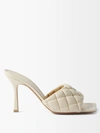 Bottega Veneta Padded Square-toe Quilted-leather Mules In Sea Salt