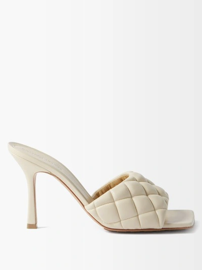 Bottega Veneta Padded Square-toe Quilted-leather Mules In Sea Salt