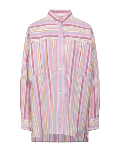 Isabel Marant Taylor Striped Cotton Shirt In Pink