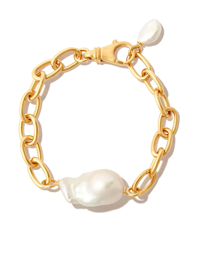 Loren Stewart Gold-plated Baroque Pearl Chain Bracelet