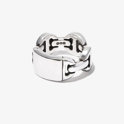 Hoorsenbuhs Sterling Silver Brute Classic Tri-link Monogram Ring