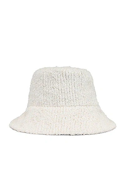 Janessa Leone Tilly Chenille Cotton Bucket Hat In Creme
