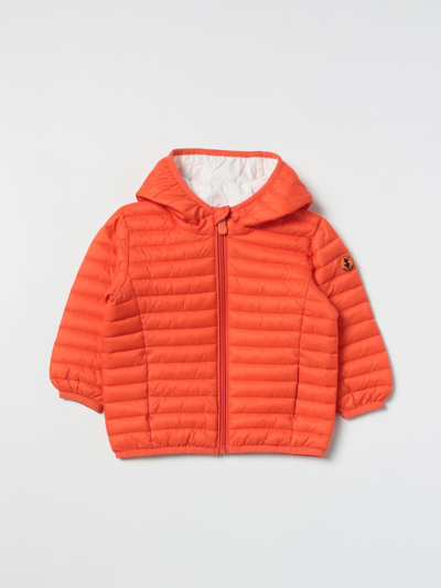 Save The Duck Babies' Hooded Zip-up Quilted Jacket In Red