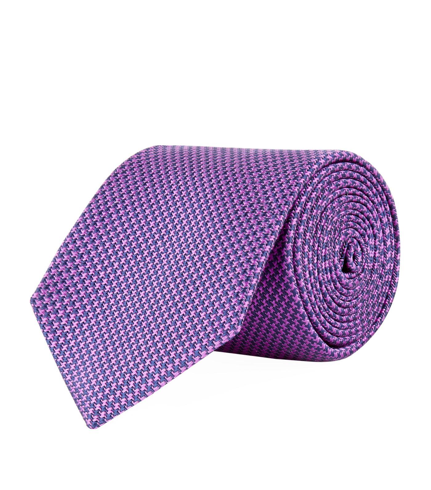 Turnbull & Asser Puppy Tooth Silk Tie, Purple | ModeSens