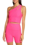 Beyond Yoga Lost Your Mind One-shoulder Tank Top In Pink