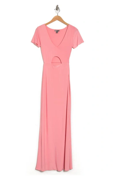 Love By Design Anjelina Slinky Cutout Maxi Dress In Rose Petal