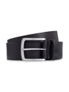 Hugo Boss Jor-v Italian-leather Belt With Logo-engraved Buckle Colou In Black