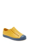 Native Shoes Kids' Jefferson Water Friendly Slip-on Vegan Sneaker In Wheat Yellow/ Frontier Blue