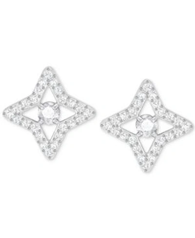 Swarovski Silver-tone Crystal Star Stud Earrings