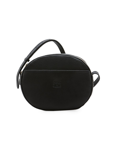 Il Bisonte Logo Leather Crossbody Bag In Nero Black