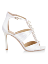 Jimmy Choo Aura Pearly T-strap Sandals In Ivory White