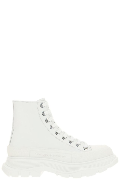 Alexander Mcqueen Tread Slick Boots In White