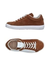 Leather Crown Sneakers In Camel