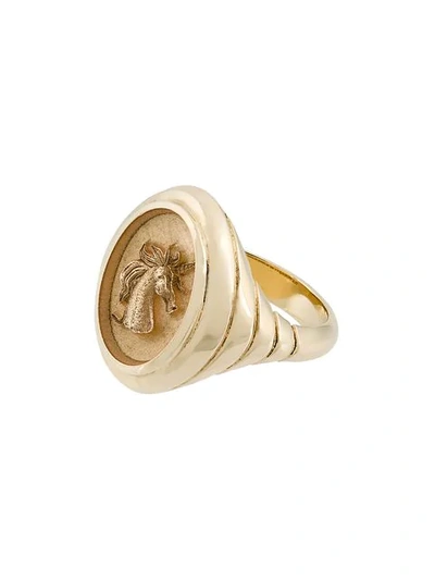 Retrouvai Unicorn 14k Gold Ring In Metallic