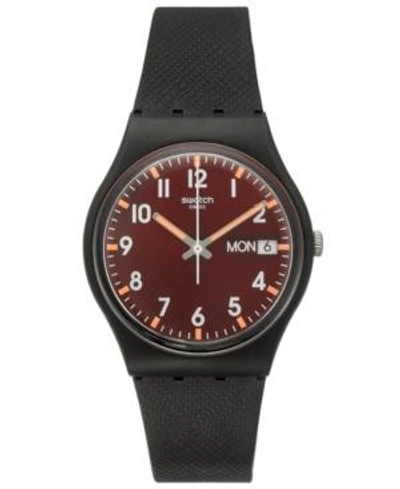Swatch Unisex Swiss Core Black Silicone Strap Watch 34mm Gb753