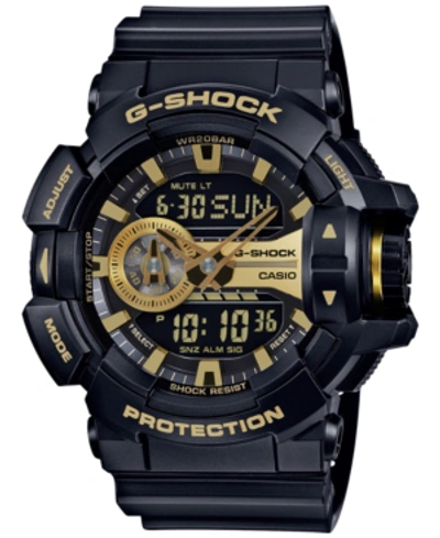 G-shock Men's Analog-digital Chronograph Black Resin Strap Watch 55x52mm Ga400gb-1a9 In Gold