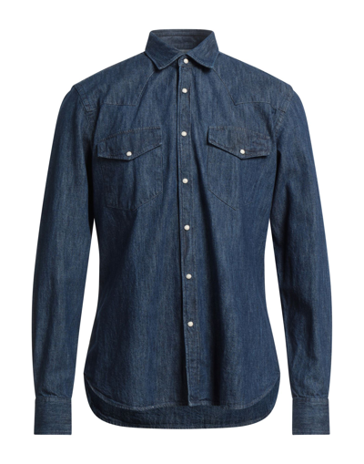 Xacus Denim Shirts In Blue