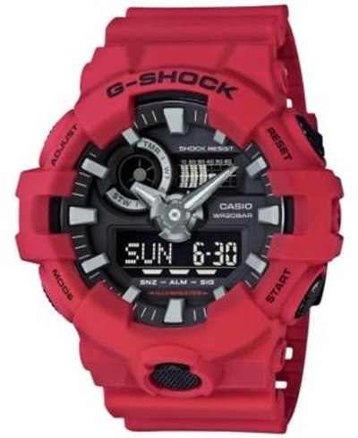 G-shock Men's Analog-digital Red Resin Strap Watch 53x58mm Ga700-4a In Red,black