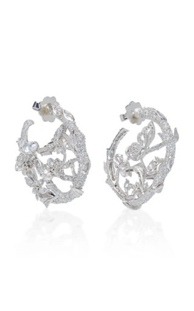 Anabela Chan 18k White Gold Vermeil Diamond English Garden Earrings