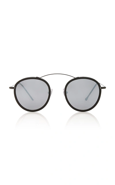Spektre Met-ro 2 Flat Round-frame Acetate And Stainless Steel Sunglasses In Black