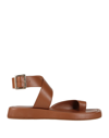 Gia Rhw Toe Strap Sandals In Beige