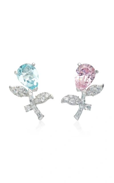 Anabela Chan Exclusive Rose Blue Tulip Earrings In Pink