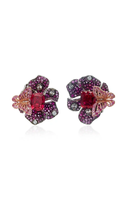 Anabela Chan Exclusive Ruby Peony Earrings In Pink