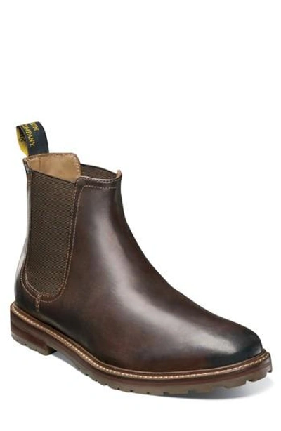 Florsheim Estabrook Mid Chelsea Boot In Brown Crazy Horse Leather