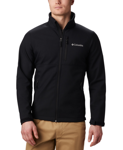 Columbia Men's Ascender Comfort Stretch Water-resistant Hooded Softshell Jacket In Black