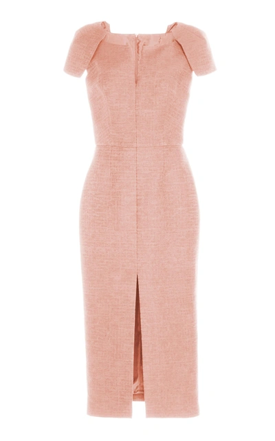 Martin Grant Structured Cap Sleeve Midi Dress In Pink