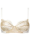 Gilda & Pearl Gina Balconette Lace Bra In Ivory/gold