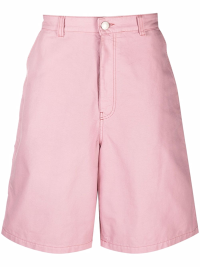 Ami Alexandre Mattiussi Oversize Cotton Shorts In Pink