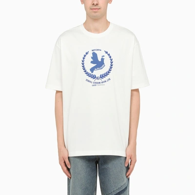 Ader Error White T-shirt With Embroidered Olive Branch