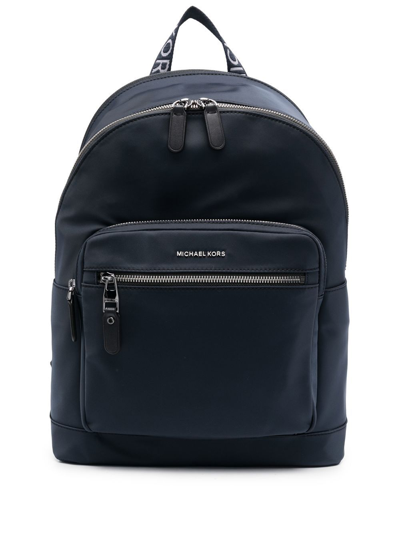 Michael Kors Logo-embossed Zipped Backpack In Blau