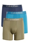 Calvin Klein 3-pack Boxer Briefs In Blue Shadow
