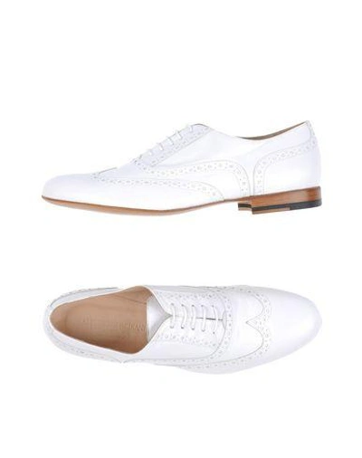 Alberto Guardiani Lace-up Shoes In White