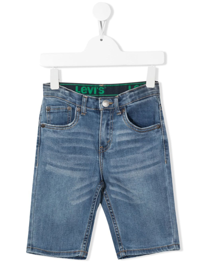 Levi's Kids' Stonewashed Denim Shorts In Blue